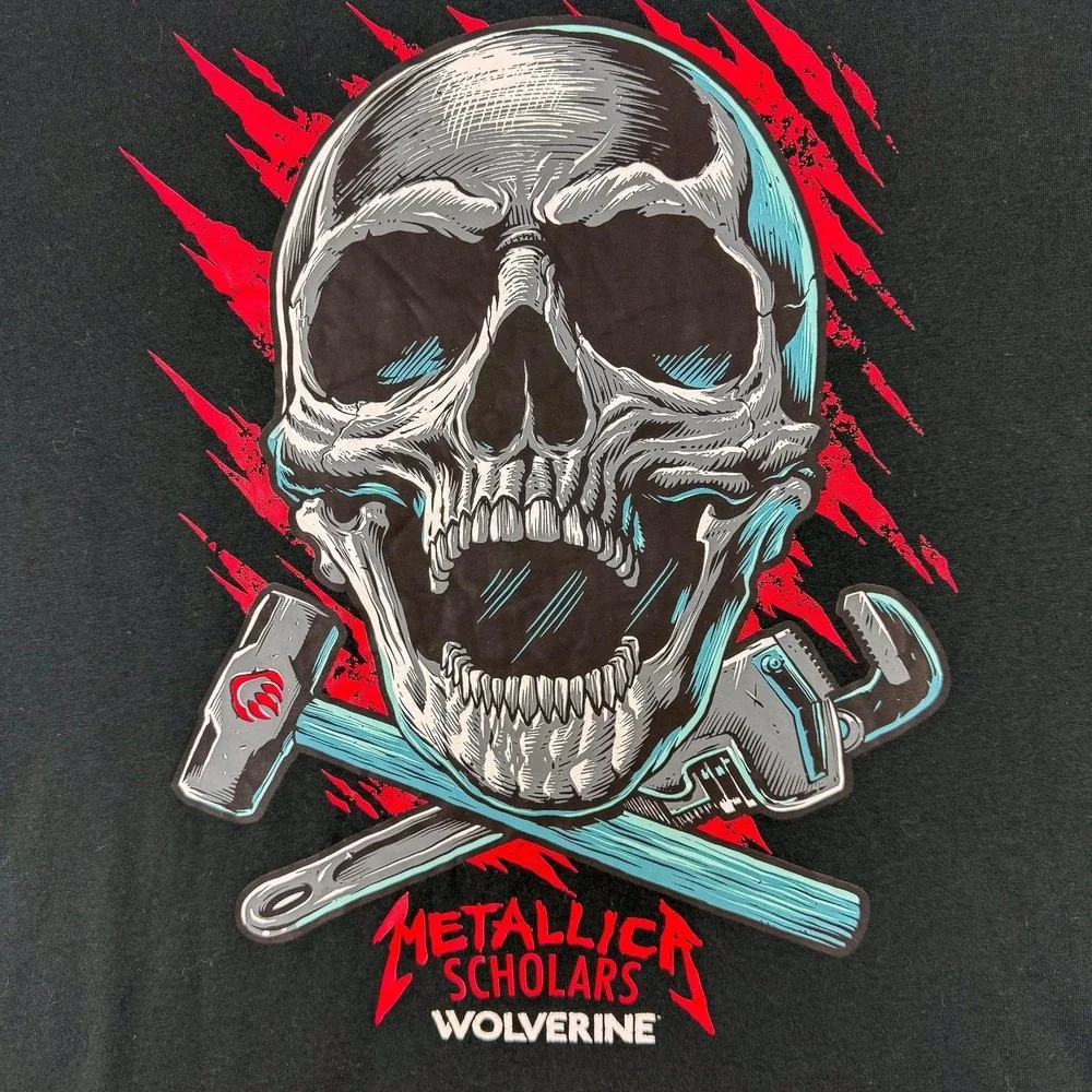 Metallica M72 World Tour Shirt Mens Large Black Skull Graphic Band Wolverine‎